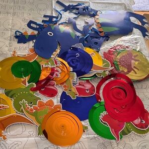🦕 30+ Colorful Dinosaur Party Decorations, Banner